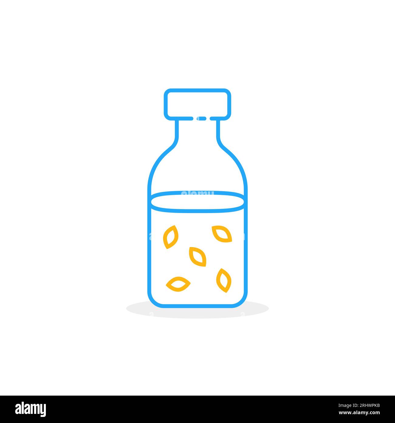 blue thin line bottle with milk or yogurt Stock Vector