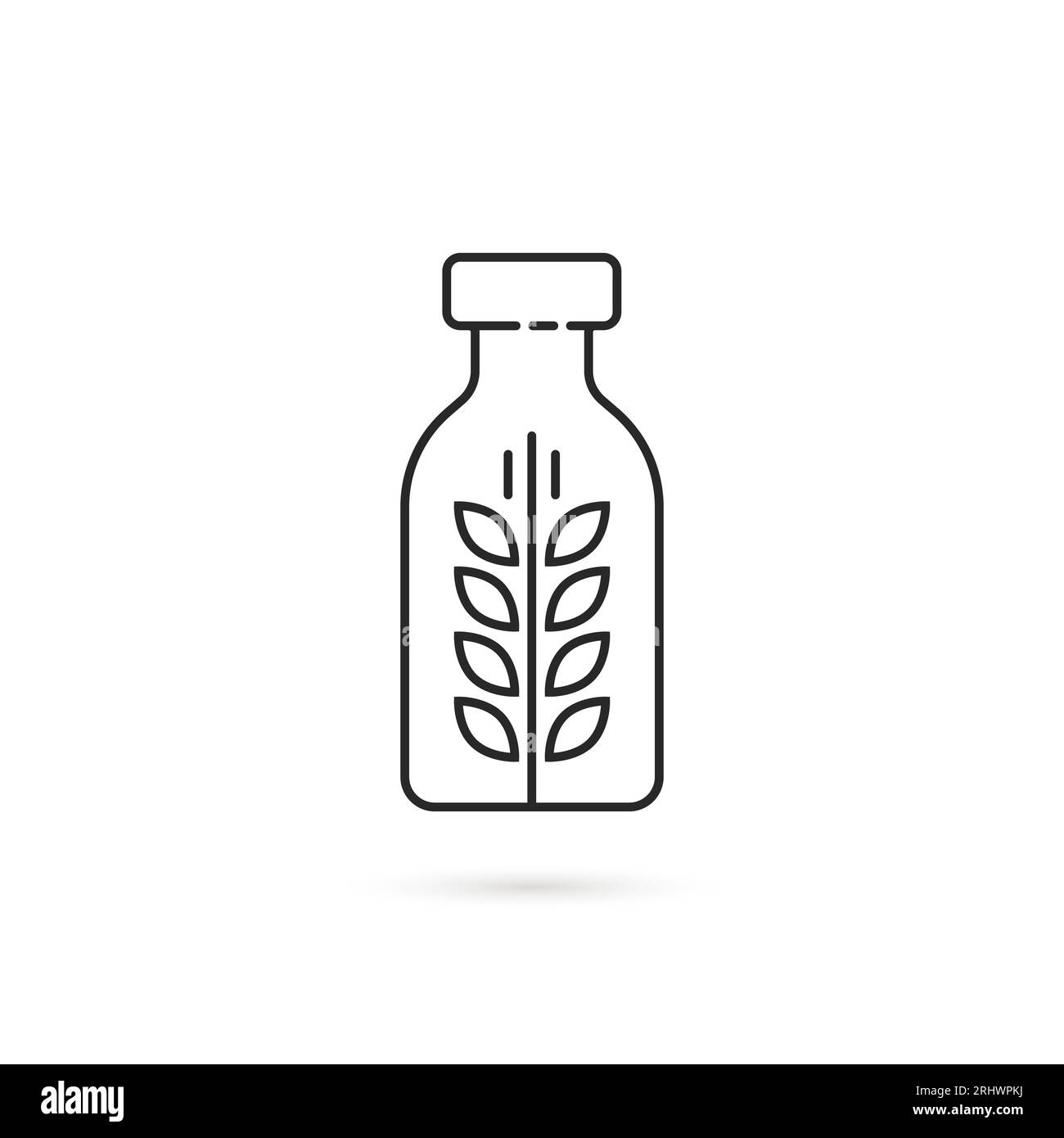 black thin line oat or rice milk logo Stock Vector Image & Art Alamy