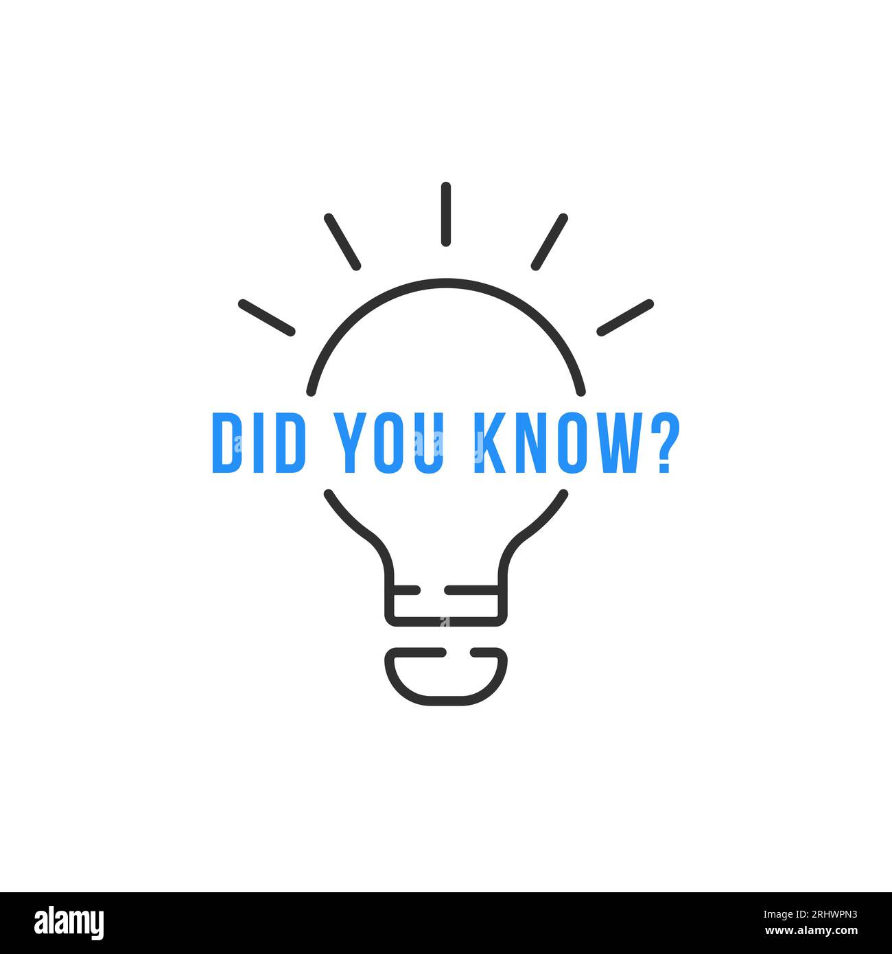text of did you know on thin line lightbulb Stock Vector