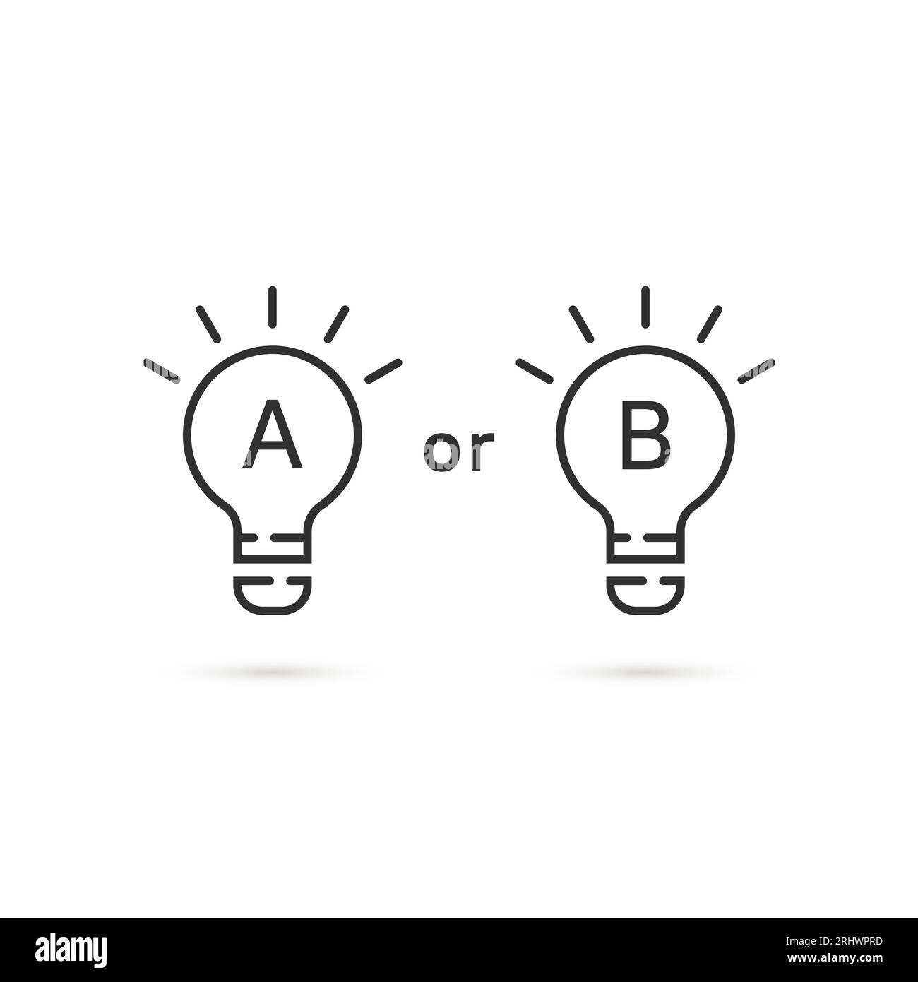 two thin line light bulb like planning Stock Vector