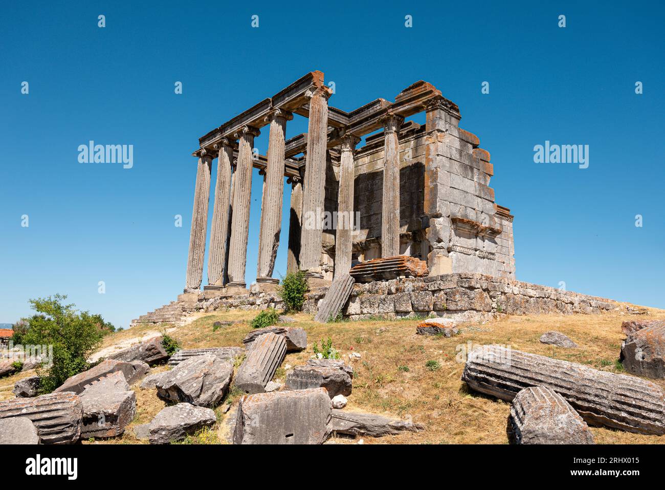 Zeus temple in the ancient city of Aizanoi in Kutahya Turkey Stock Photo