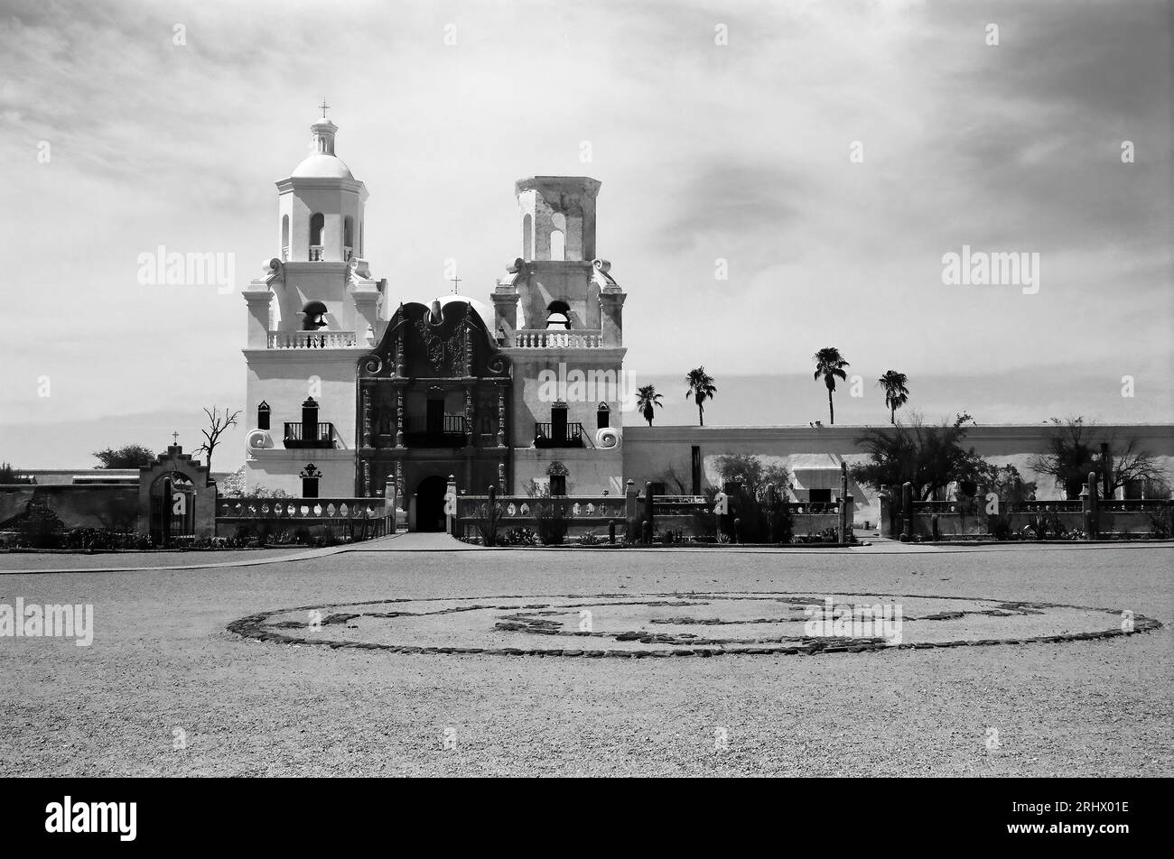 Film Image of Spanish mission San Xavier del Bac started in 1692 by ...