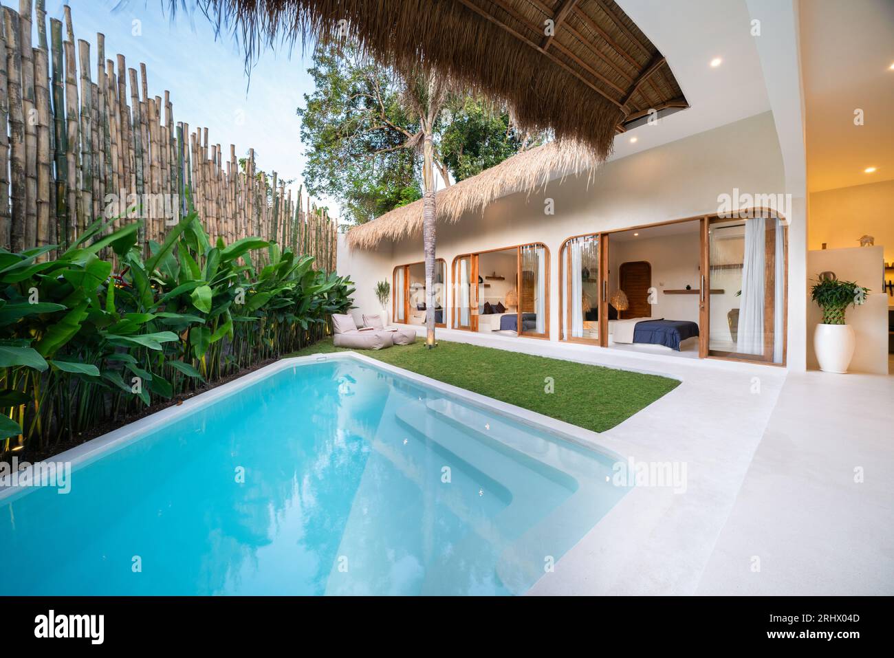 real estate luxury exterior design pool villa with interior design ...