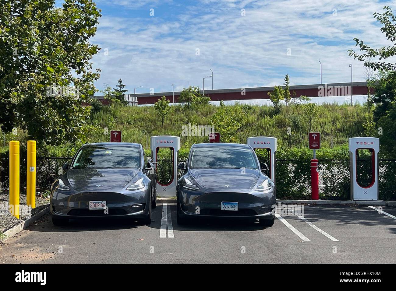 Madison, United States. 12th Aug, 2023. Tesla electric vehicles (EV
