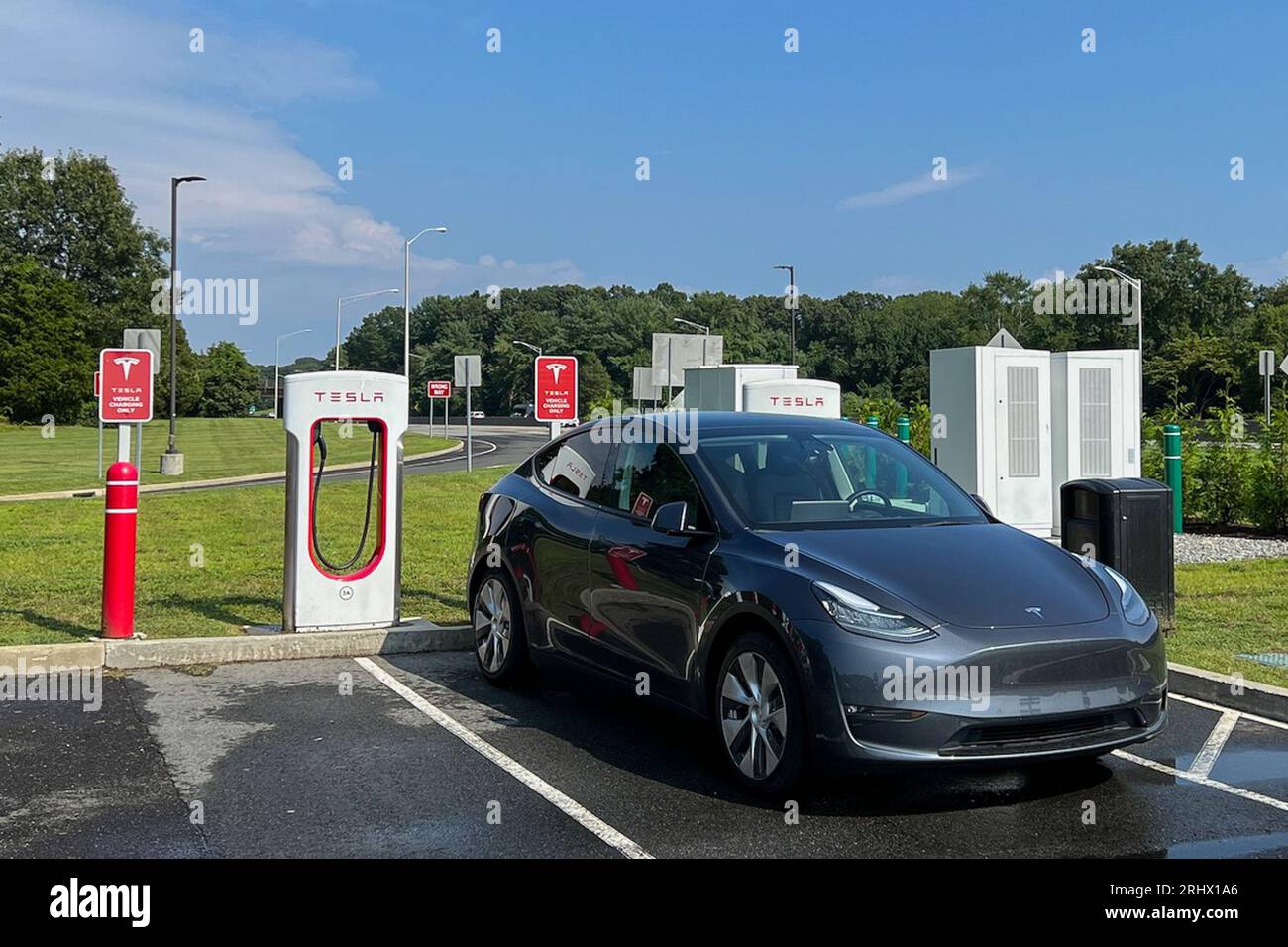 Madison, United States. 12th Aug, 2023. Tesla electric vehicles (EV