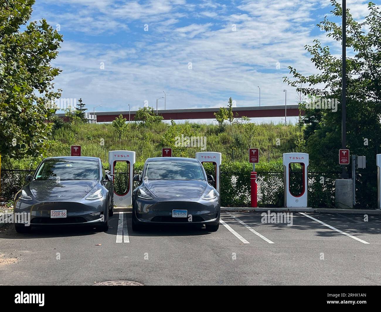 Madison, United States. 12th Aug, 2023. Tesla electric vehicles (EV
