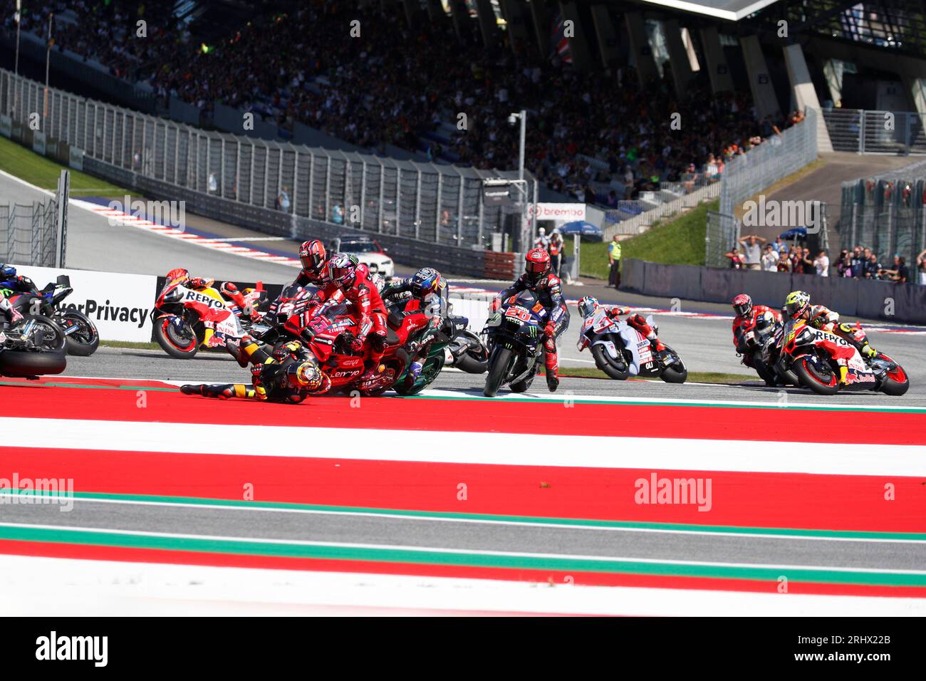 Crash at the start of the Sprint race GP of Austria MotoGP championship