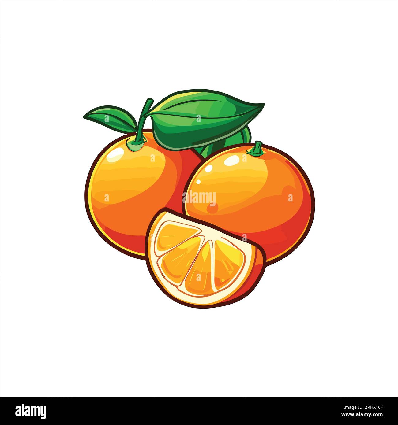 Clipart vector illustration of oranges Stock Vector