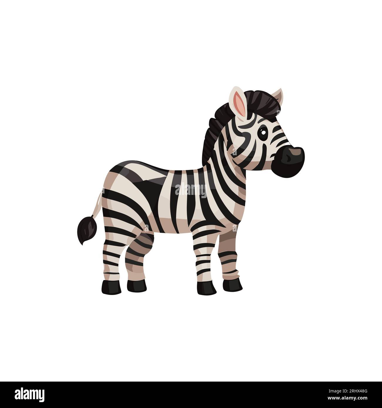 Cute clipart vector illustration of a zebra Stock Vector