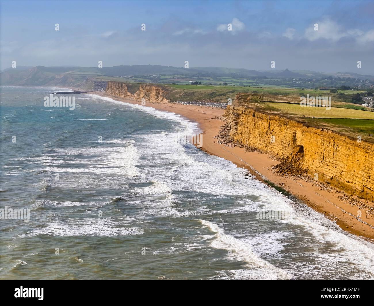 Burton Bradstock Dorset UK. 19th August 2023. UK Weather. Rough