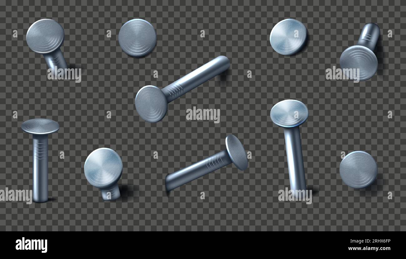 Nail metal. Wall screw pin, metal head and spike tool, iron top stick