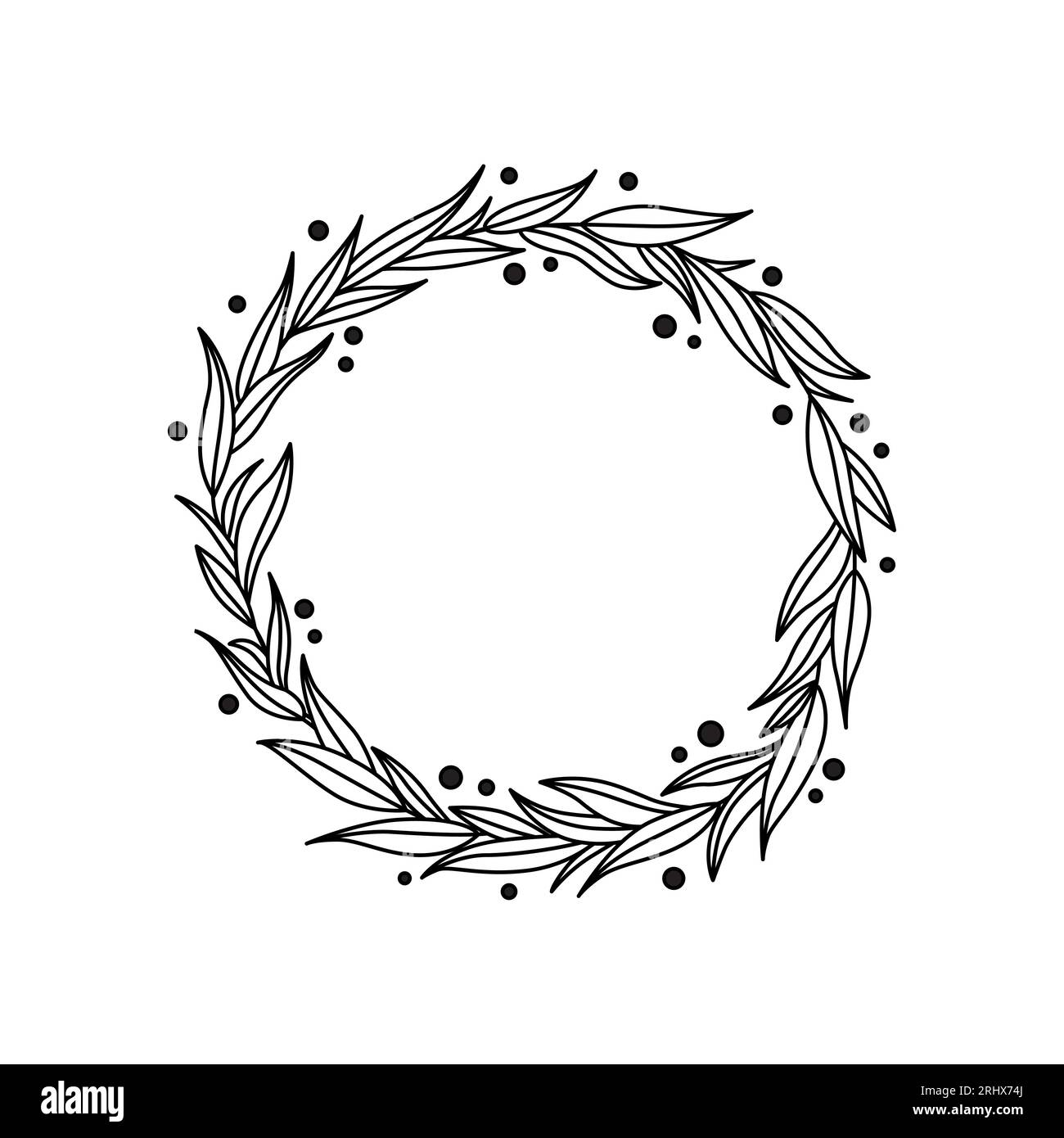 Vector frame with leaves in doodle style Stock Vector Image & Art - Alamy