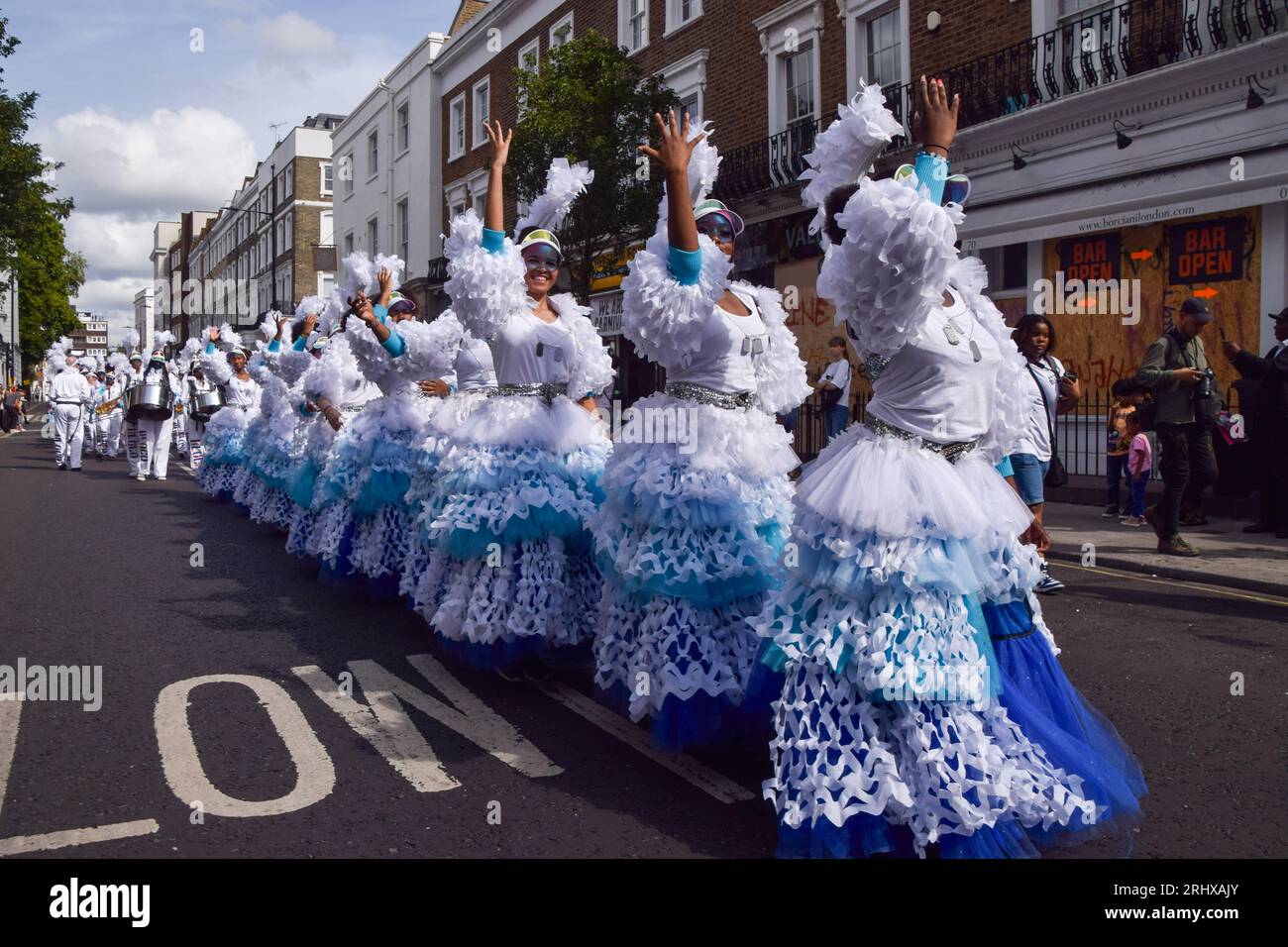 London, UK. 28th August 2022. Dancers and musicians kick off the