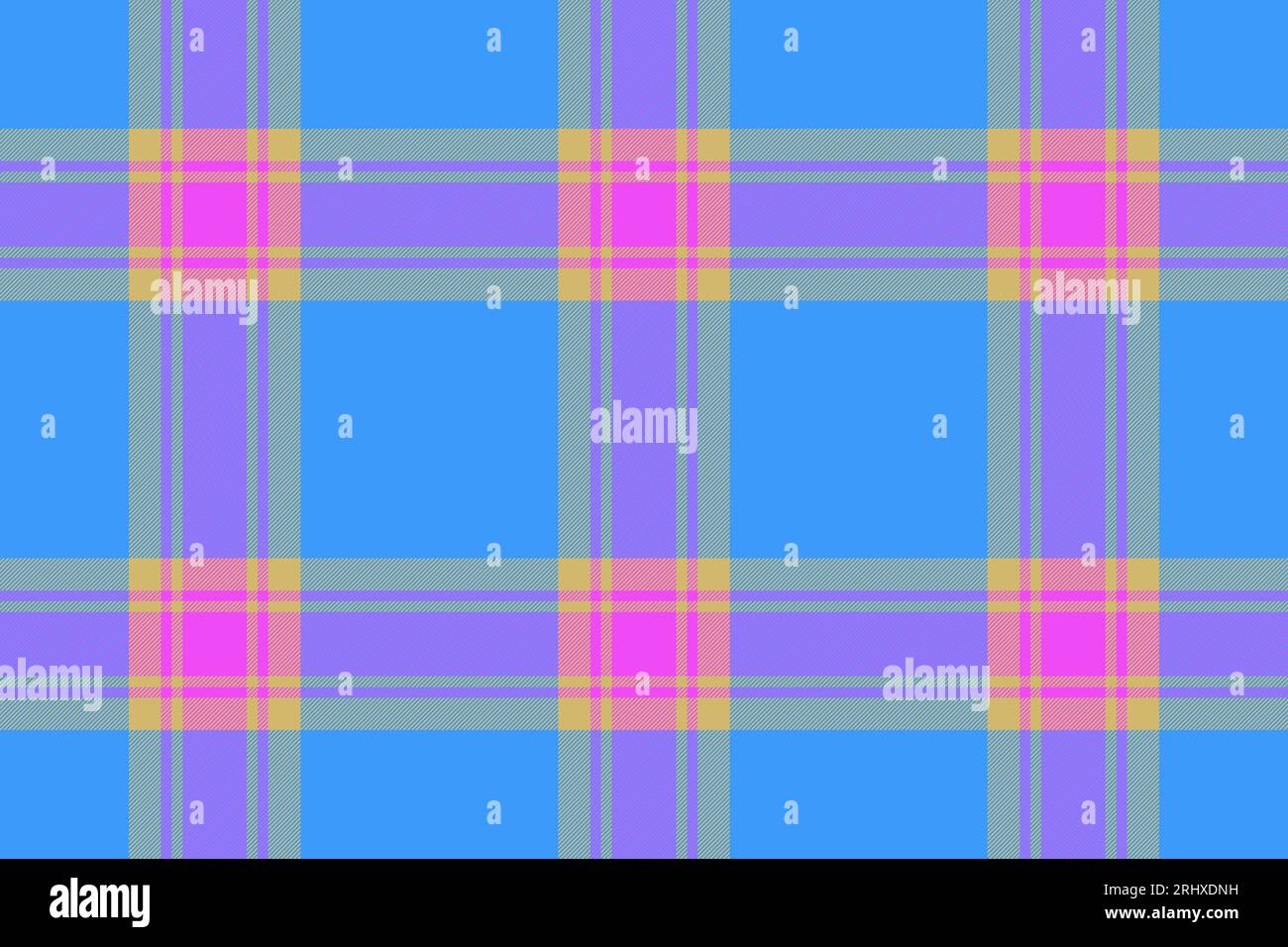 Seamless textile check of tartan pattern plaid with a texture fabric background vector in blue and amber colors. Stock Vector
