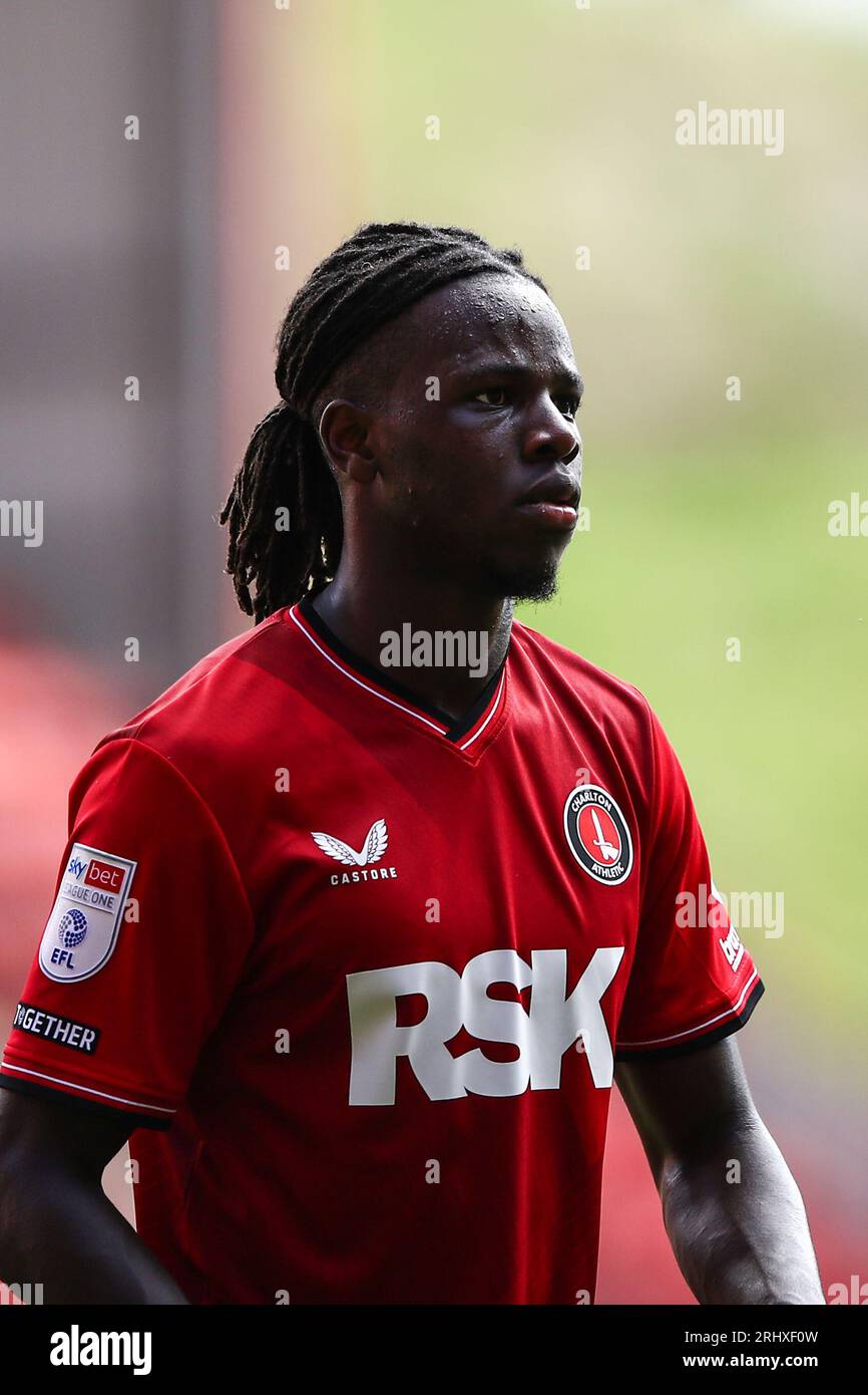 Karoy Anderson of Charlton Athletic at the end of the game during the Sky Bet League 1 match between Charlton Athletic and Port Vale at The Valley, London on Saturday 19th August 2023. (Photo: Tom West | MI News) Credit: MI News & Sport /Alamy Live News Stock Photo