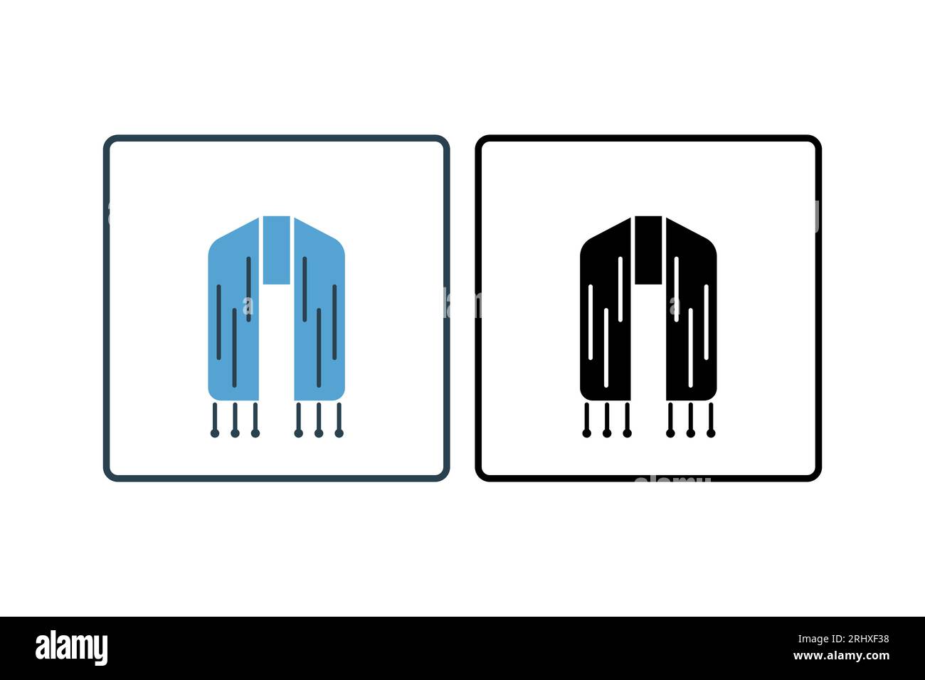 Scarf Icon. Icon related to clothes. suitable for web site design, app, user interfaces. solid icon style. Simple vector design editable Stock Vector