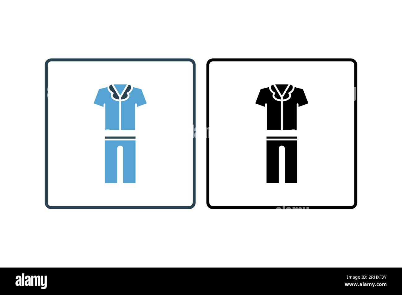 Pajamas Icon. Icon related to clothes. suitable for web site design, app, user interfaces. solid icon style. Simple vector design editable Stock Vector