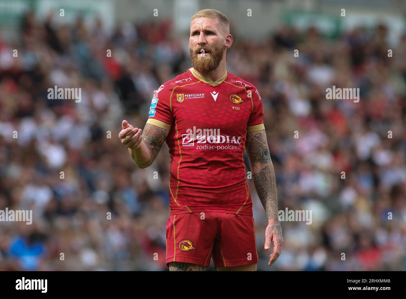 Leigh, UK. 19th Aug, 2023. Leigh Sports Stadium, Leigh Sports Village, Sale Way, Leigh, Greater Manchester, 19th August 2023. Betfred Super League Leigh Leopards v Catalan Dragons Sam Tomkins of Catalans Dragons Credit: Touchlinepics/Alamy Live News Stock Photo