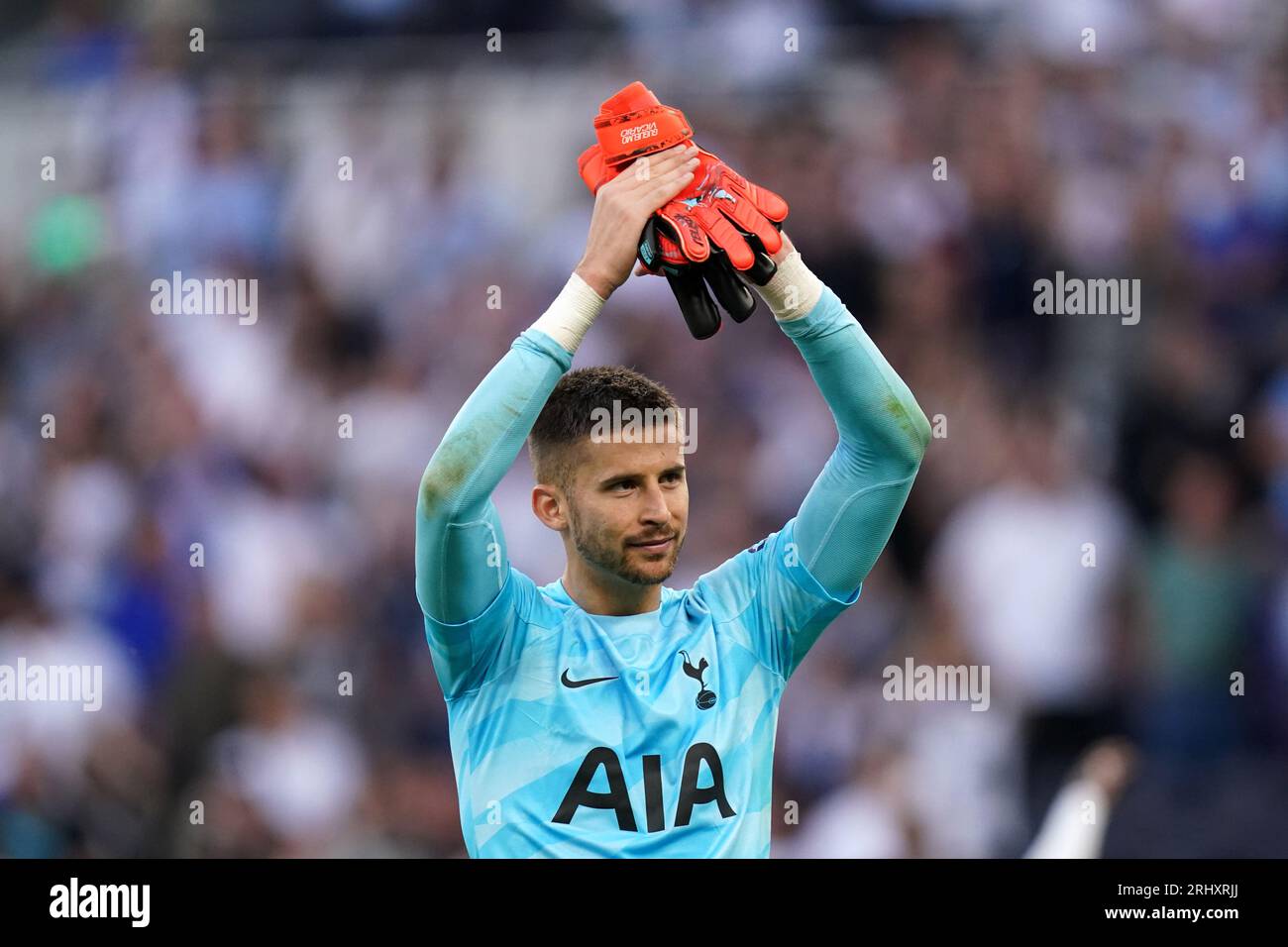 Tottenham goalkeeper Guglielmo Vicario on his leap in the Premier