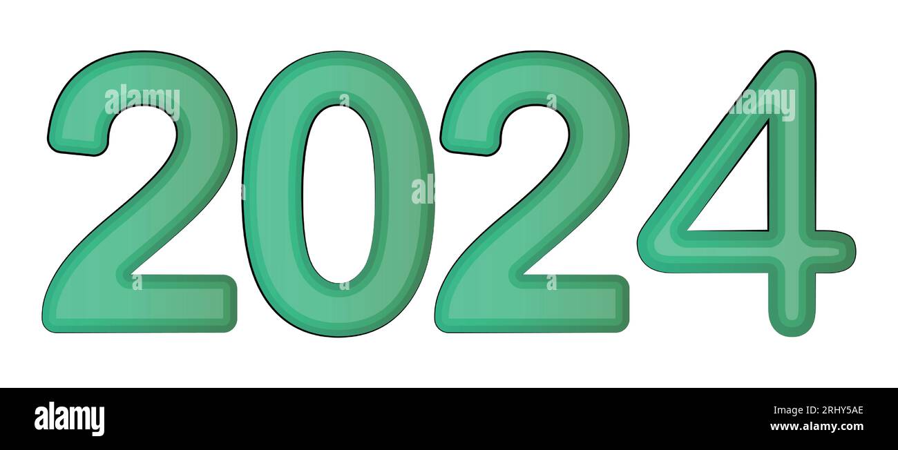 Inscription 2024 new year, according to the Chinese calendar Stock