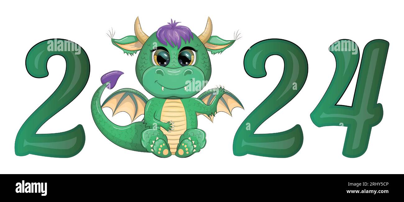 Inscription 2024 new year, according to the Chinese calendar. Green