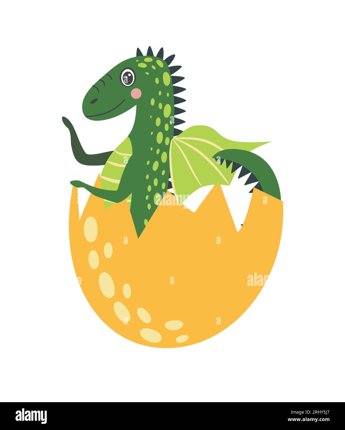 Cute green christmas dragon in santa hat. Year of the Dragon 2025