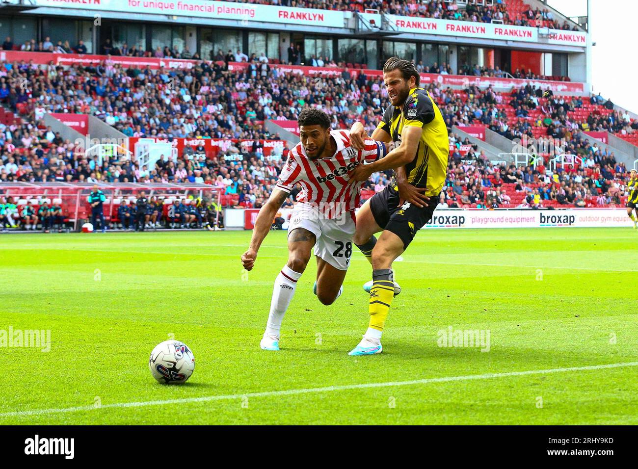bet365 Stadium, Stoke, England - 19th August 2023 Wesley Hoedt (4) of ...