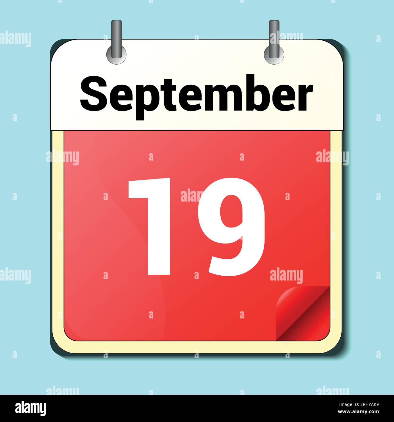 day on the calendar, vector image format, September 19 Stock Vector Image & Art - Alamy