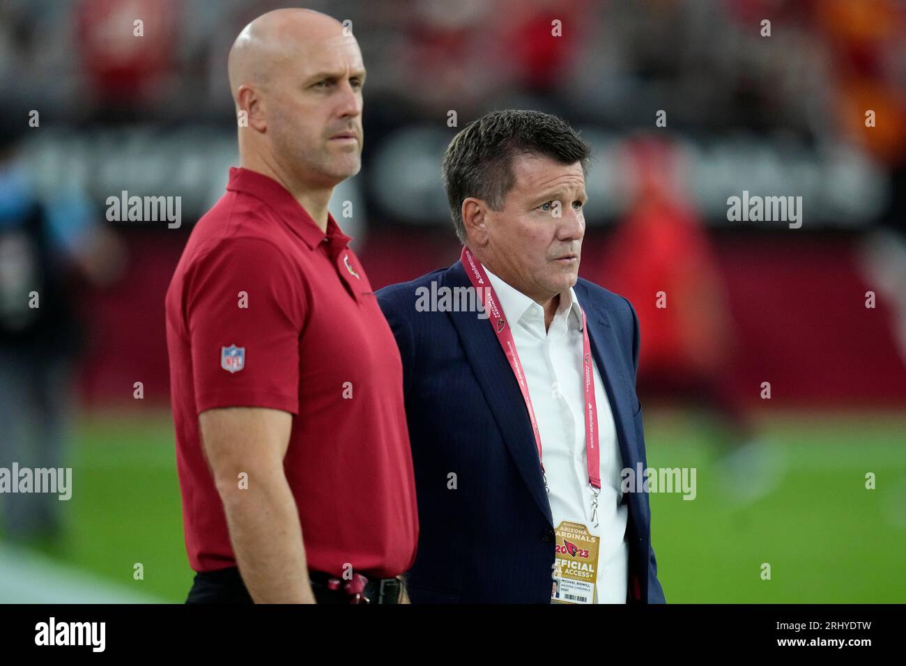 Arizona Cardinals general manager Monti Ossenfort, left, and owner