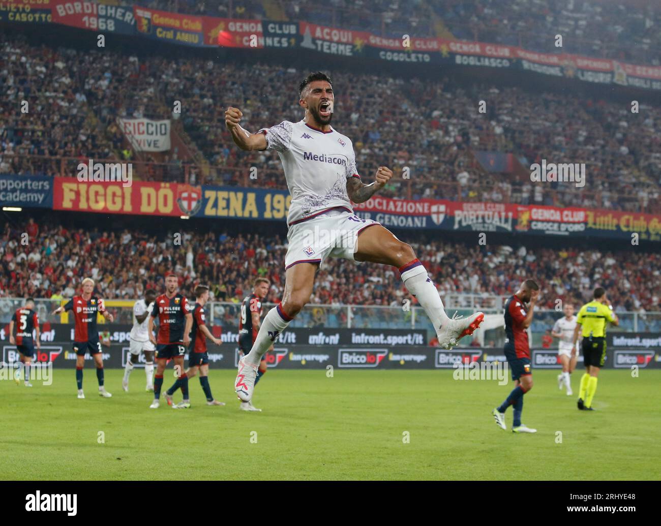 Acf Goals Nicolas Gonzalez of Acf Fiorentina celebrating after a goal during the ...