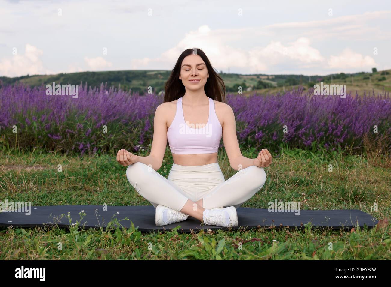 Woman yoga lotus blossom hi-res stock photography and images - Alamy