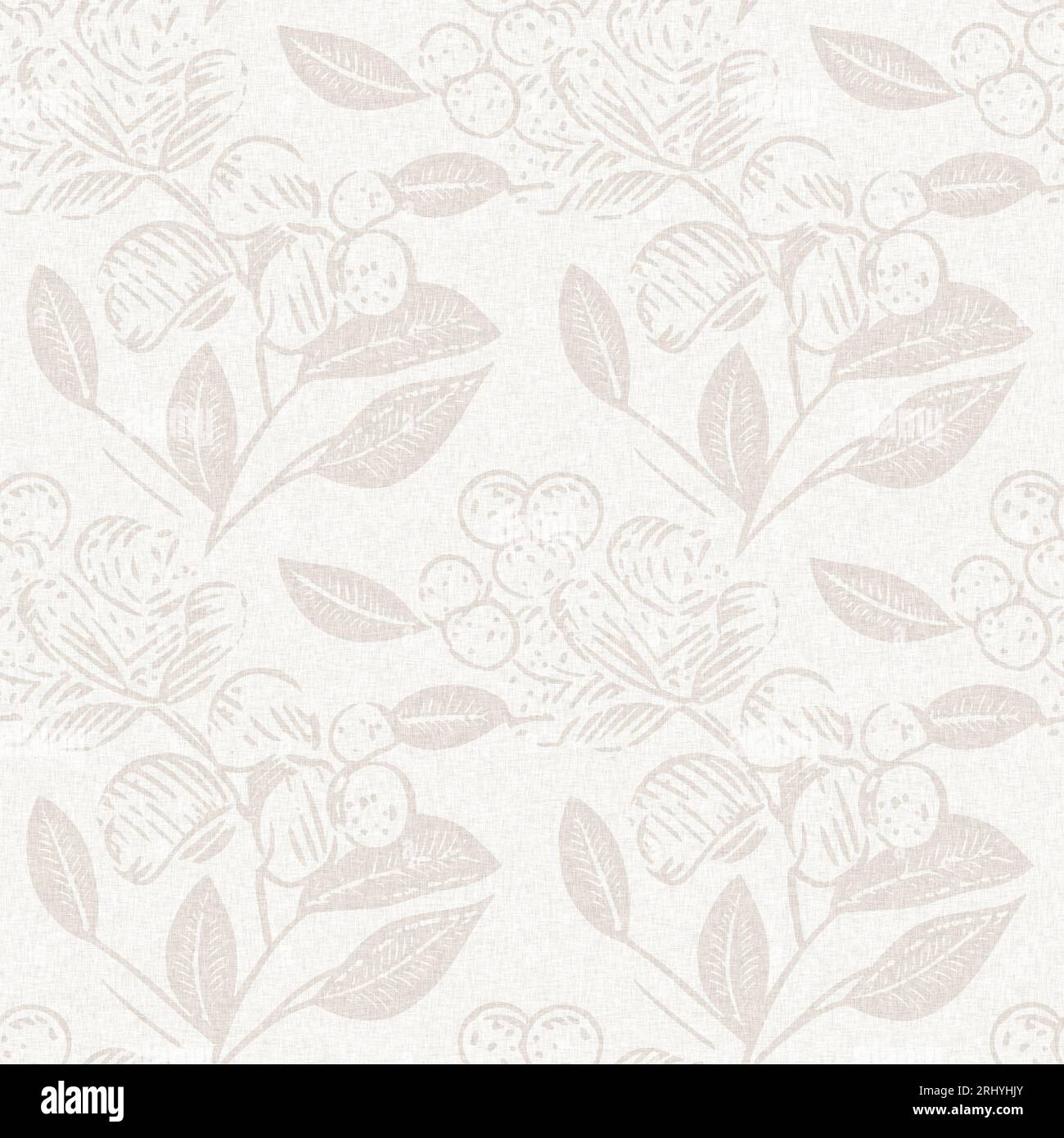 Subtle rustic elegance wedding floral block print linen seamless ...