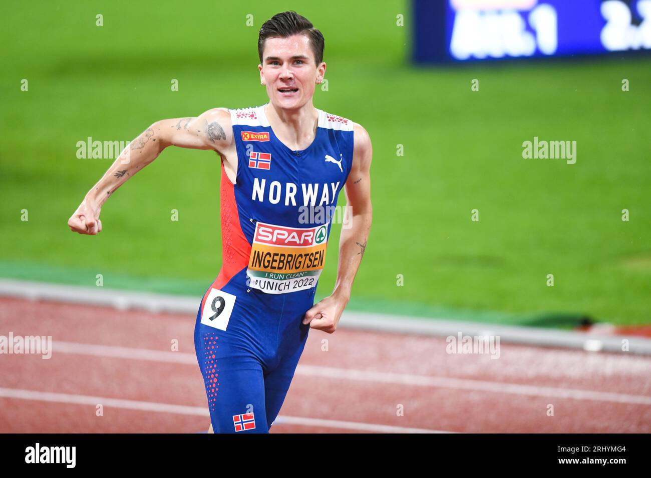 Jakob Ingebrigtsen (Norway). 1500m Gold Medal. European Championships