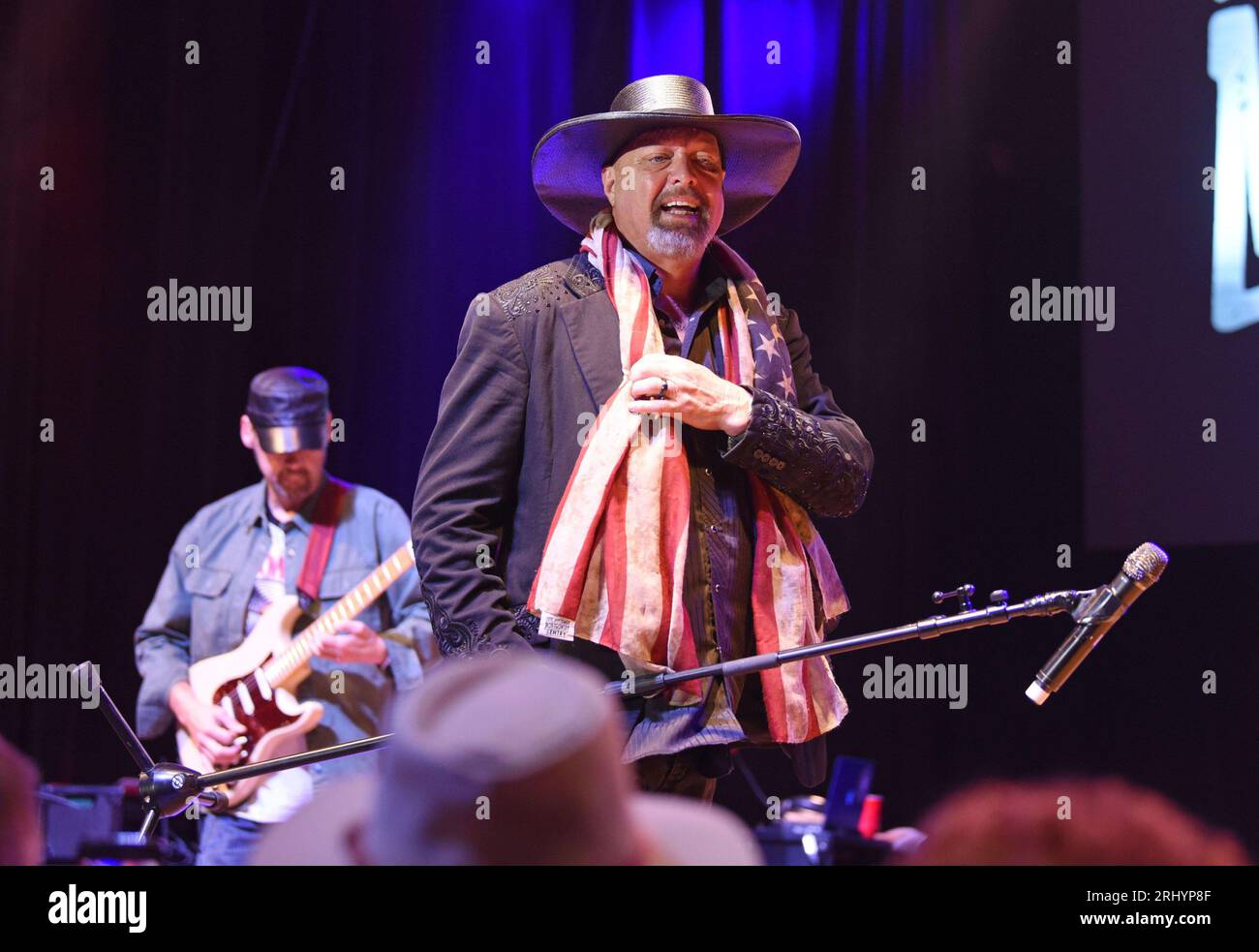 Hiawassee, GA, USA. 19th Aug, 2023. Eddie Montgomery on stage for Brotherly Love Tour with John Michael Montgomery and Eddie Montgomery, Anderson Music Hall, Georgia Mountain Fairgrounds, Hiawassee, GA August 19, 2023. Credit: Derek Storm/Everett Collection/Alamy Live News Stock Photo