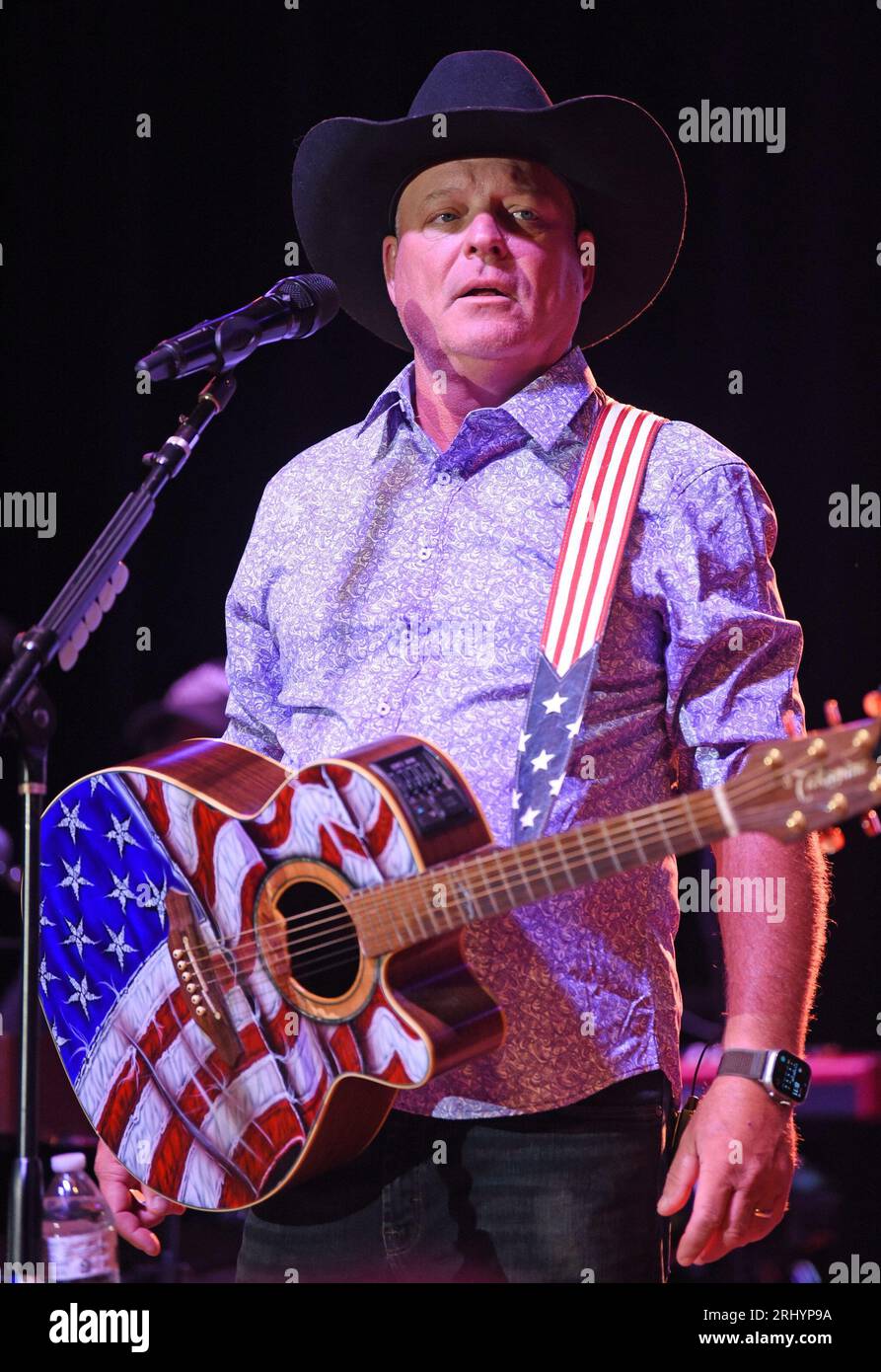 Hiawassee, GA, USA. 19th Aug, 2023. John Michael Montgomery on stage for Brotherly Love Tour with John Michael Montgomery and Eddie Montgomery, Anderson Music Hall, Georgia Mountain Fairgrounds, Hiawassee, GA August 19, 2023. Credit: Derek Storm/Everett Collection/Alamy Live News Stock Photo