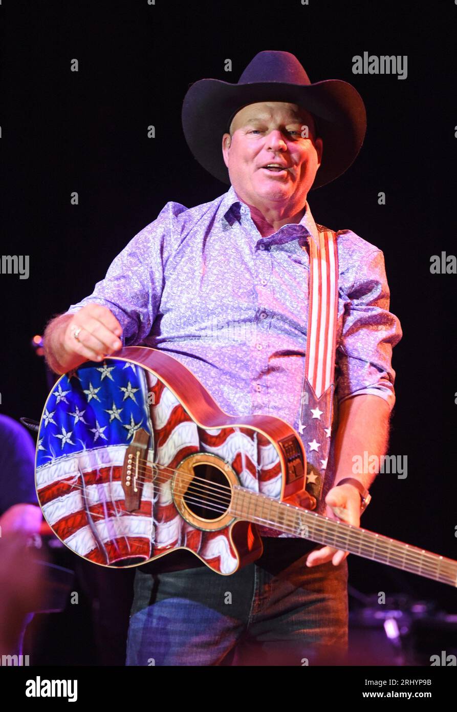 Hiawassee, GA, USA. 19th Aug, 2023. John Michael Montgomery on stage for Brotherly Love Tour with John Michael Montgomery and Eddie Montgomery, Anderson Music Hall, Georgia Mountain Fairgrounds, Hiawassee, GA August 19, 2023. Credit: Derek Storm/Everett Collection/Alamy Live News Stock Photo