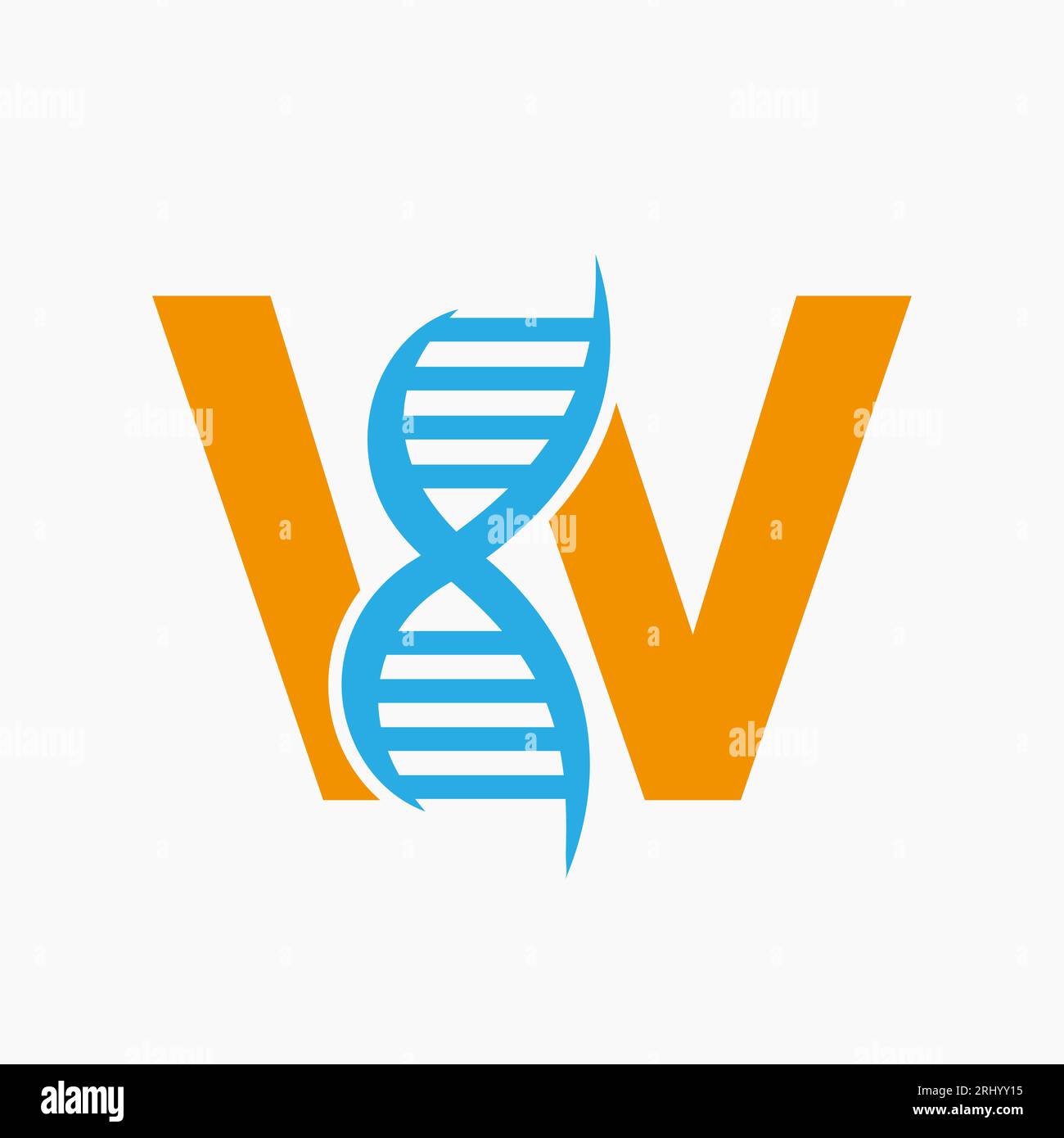Letter W DNA Logo Design Concept With DNA Cell Icon. Health Care Symbol ...