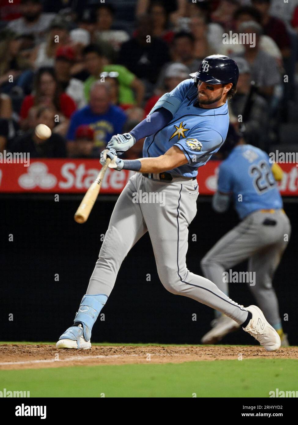 ANAHEIM, CA AUGUST 19 Tampa Bay Rays right fielder Josh Lowe (15