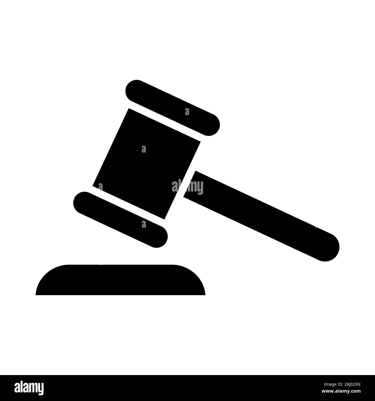 Judge hammer icon, law auction symbol, gavel justice sign vector ...