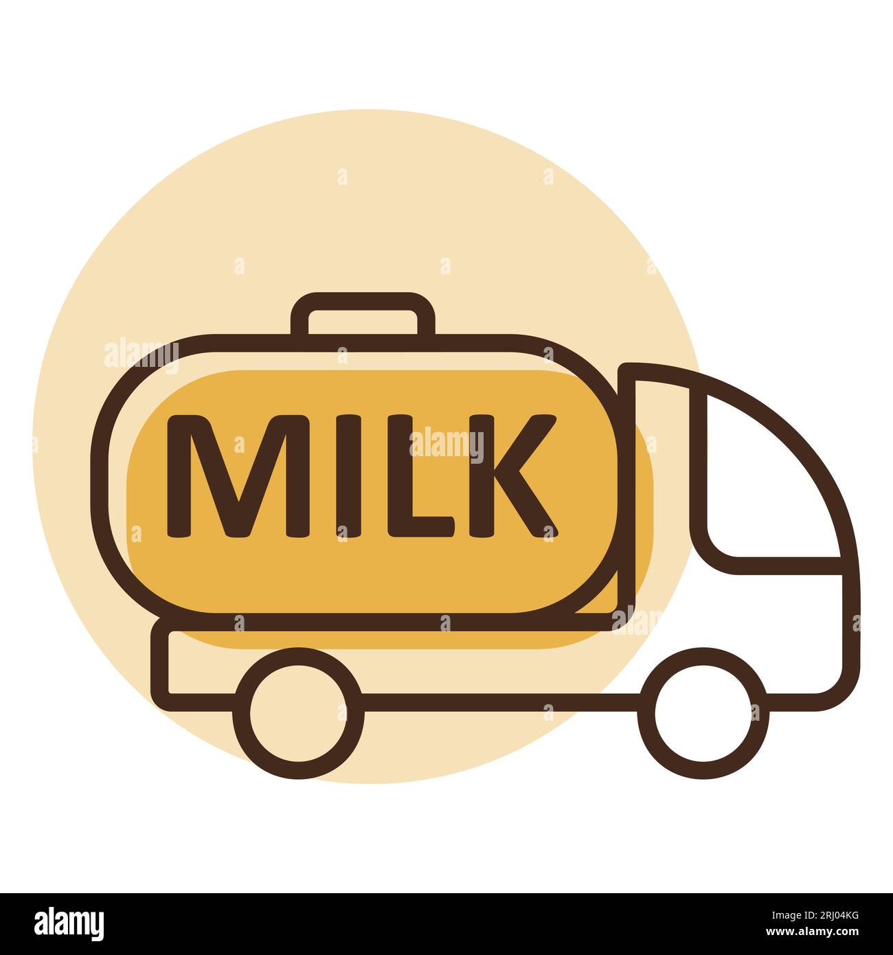 Dairy milk delivery service, truck with milk vector icon. Dairy product