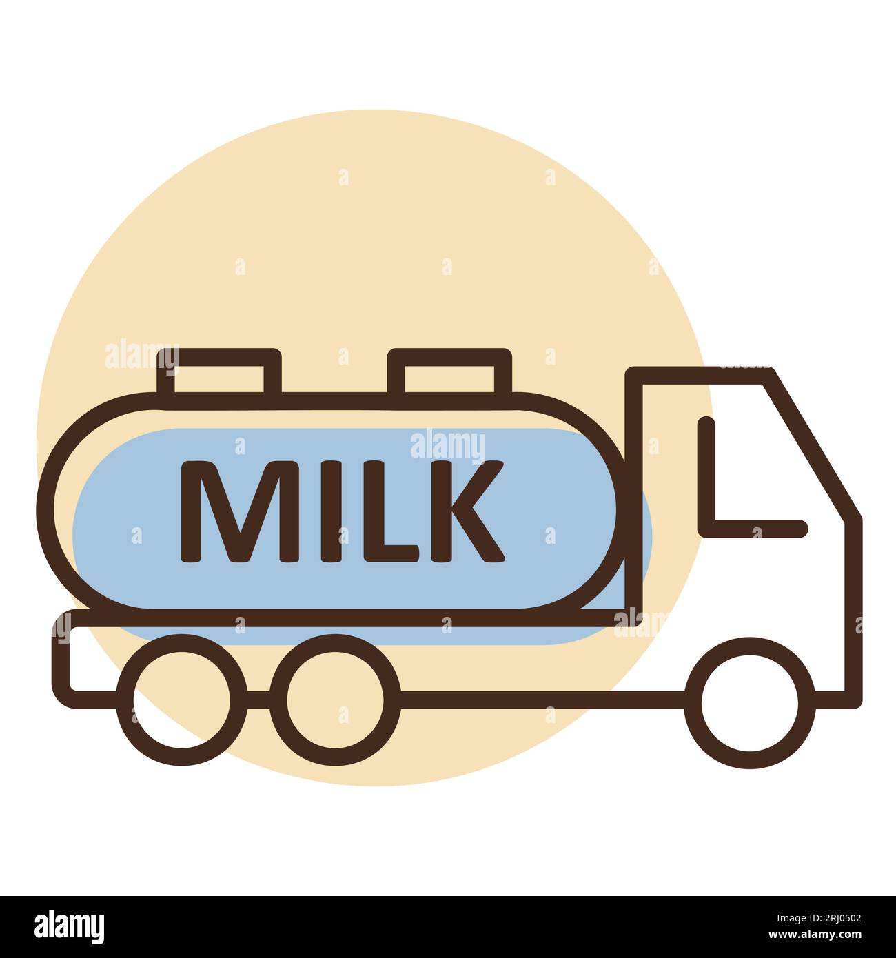 Dairy milk delivery service, truck with milk vector icon. Dairy product