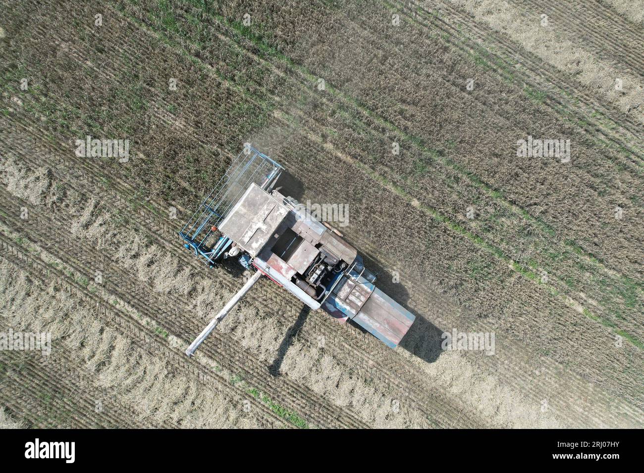 combine harvester Fortschritt E 512 aerial panorama of czech small ...