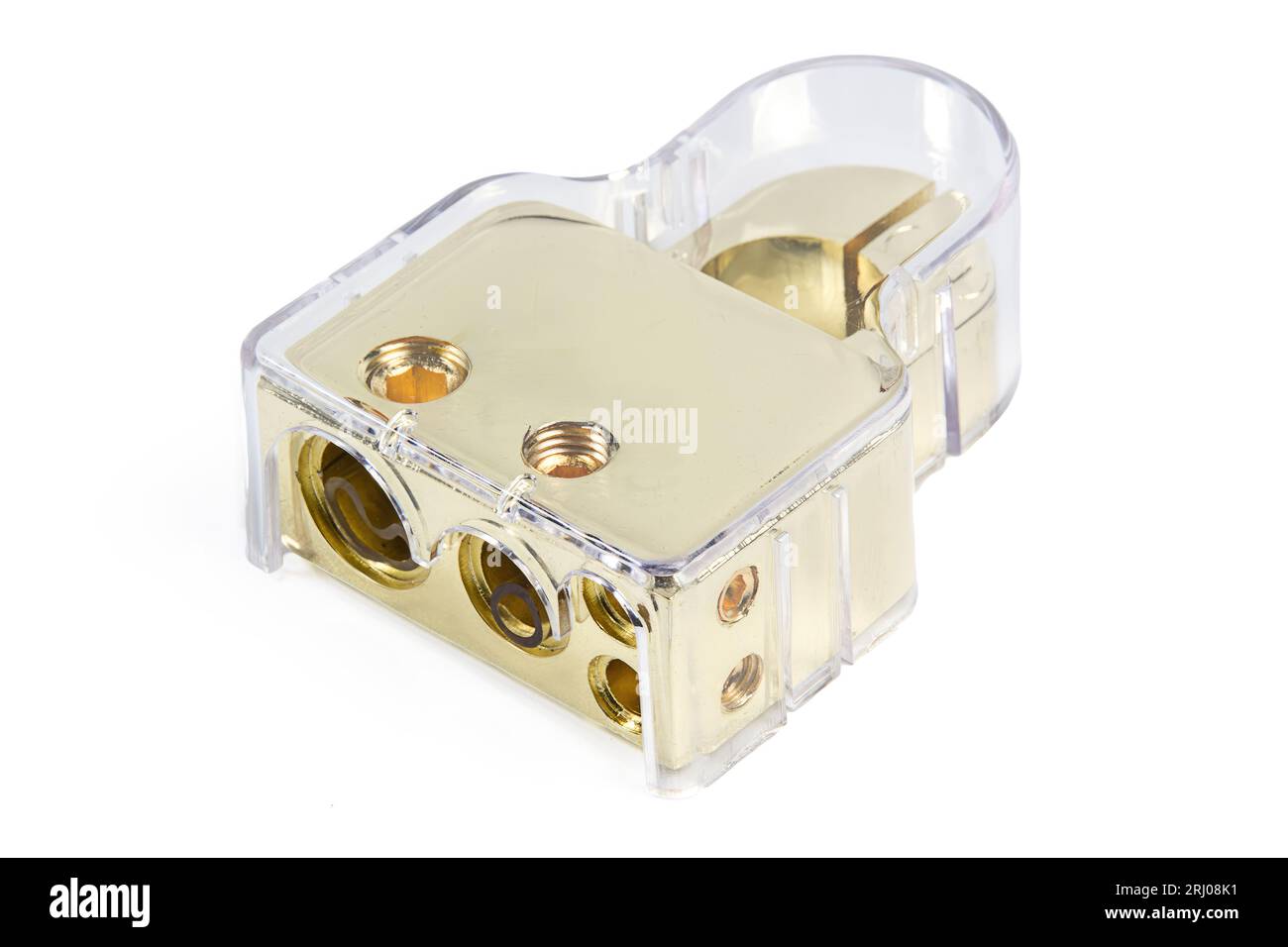 Modern car battery terminal many contacts no voltmeter Stock Photo Alamy