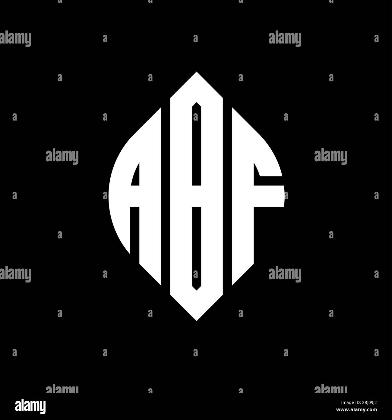 ABF circle letter logo design with circle and ellipse shape. ABF