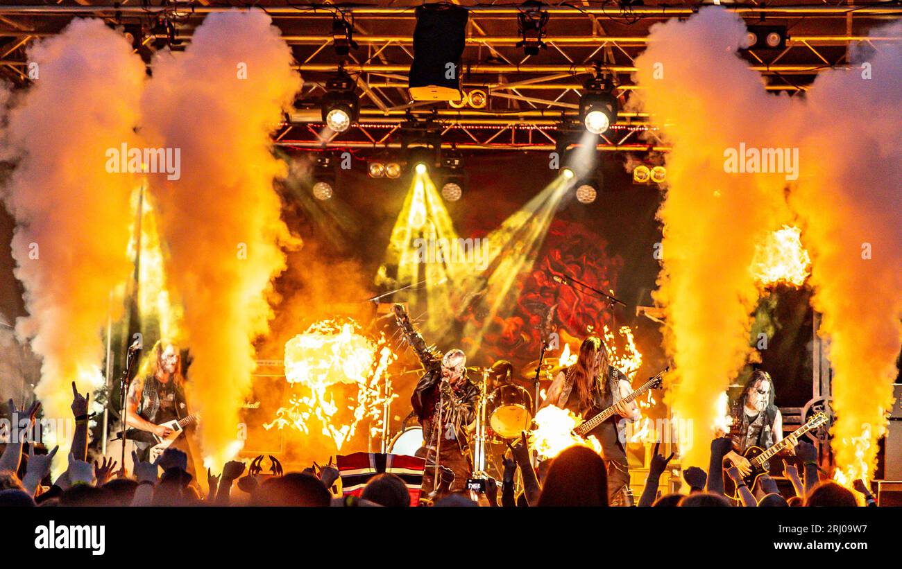 Horten, Norway, 19th August 2023. Nordjevel at the Midgardsblot 2023 metal festival at the Midgard Viking Center in Horten, Norway Credit: Frode Arnesen/Alamy Live News Stock Photo