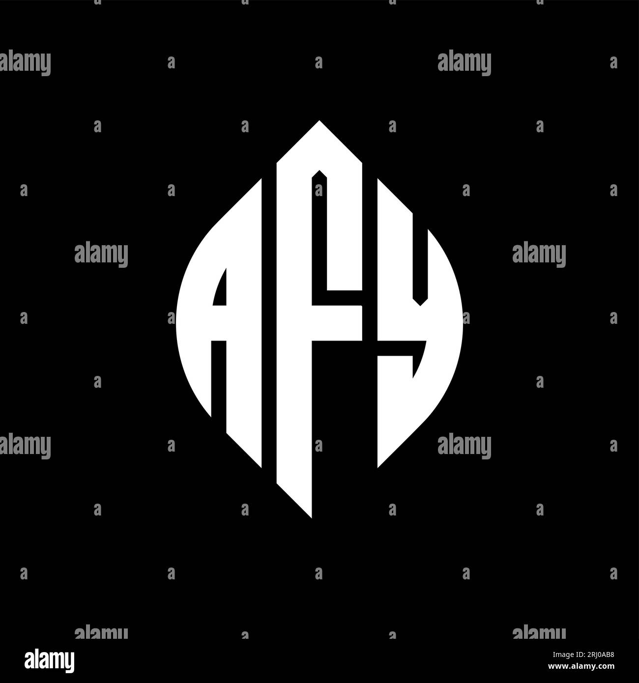 AFY circle letter logo design with circle and ellipse shape. AFY ...