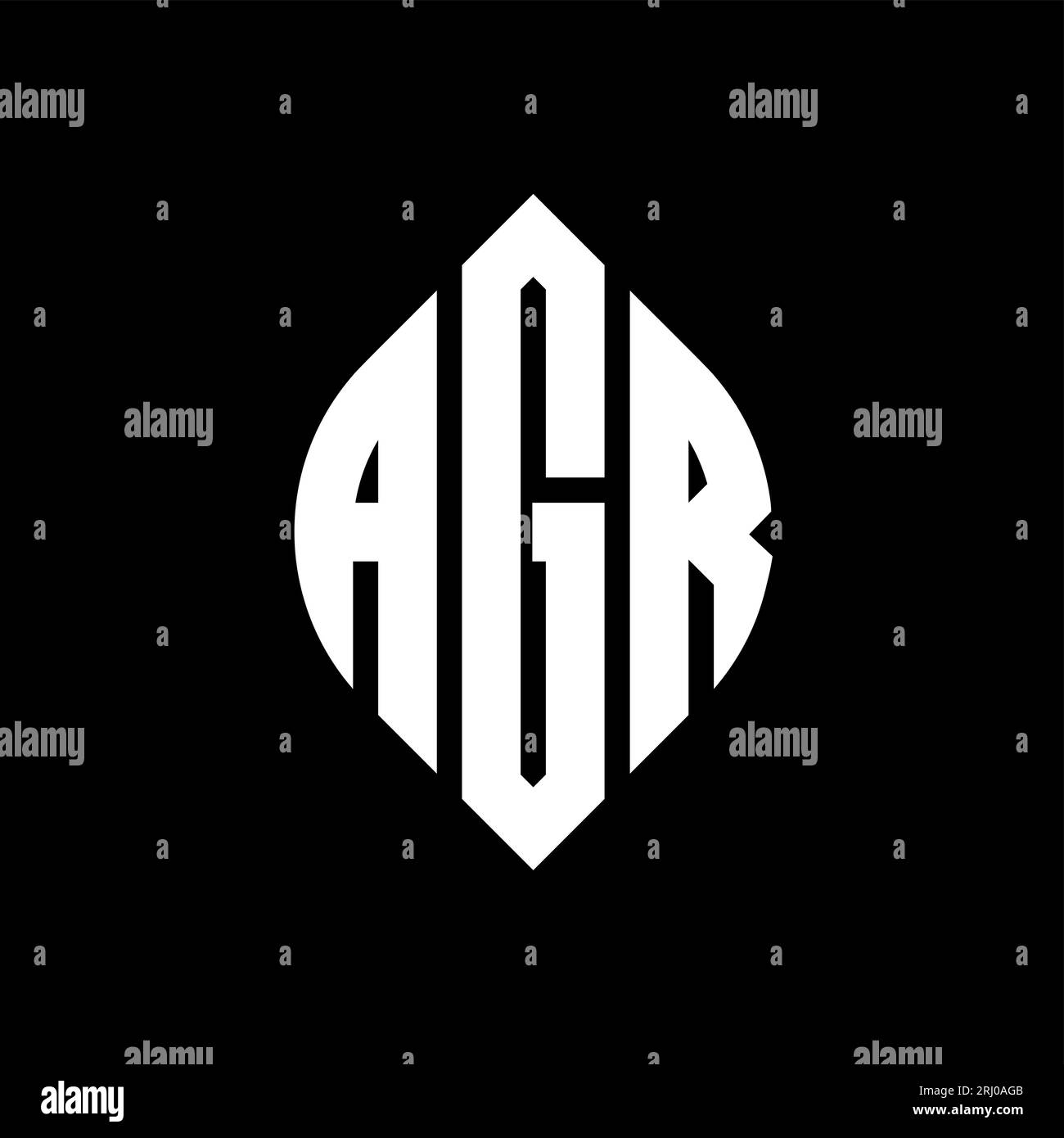 AGR circle letter logo design with circle and ellipse shape. AGR