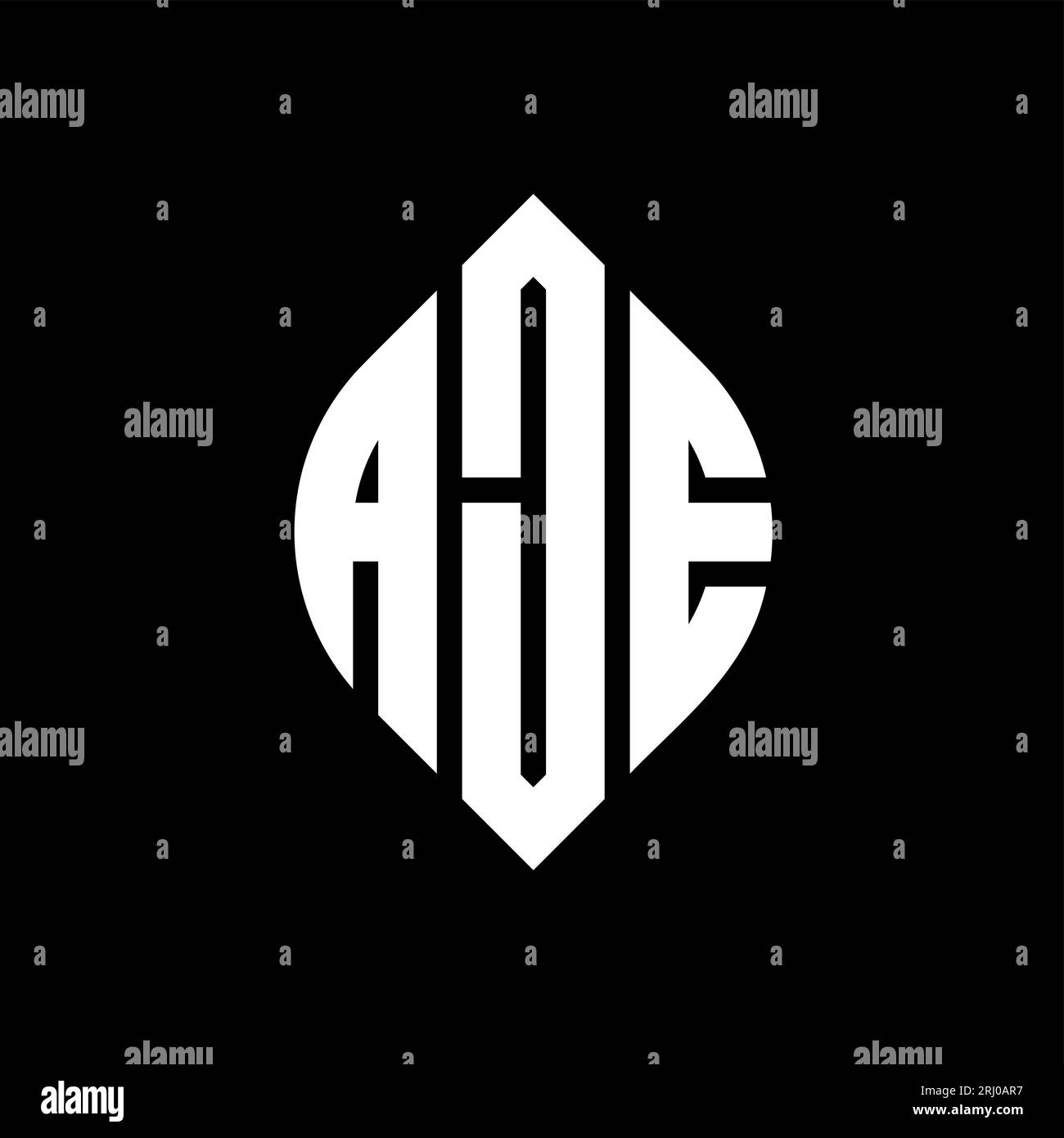 AJE circle letter logo design with circle and ellipse shape. AJE