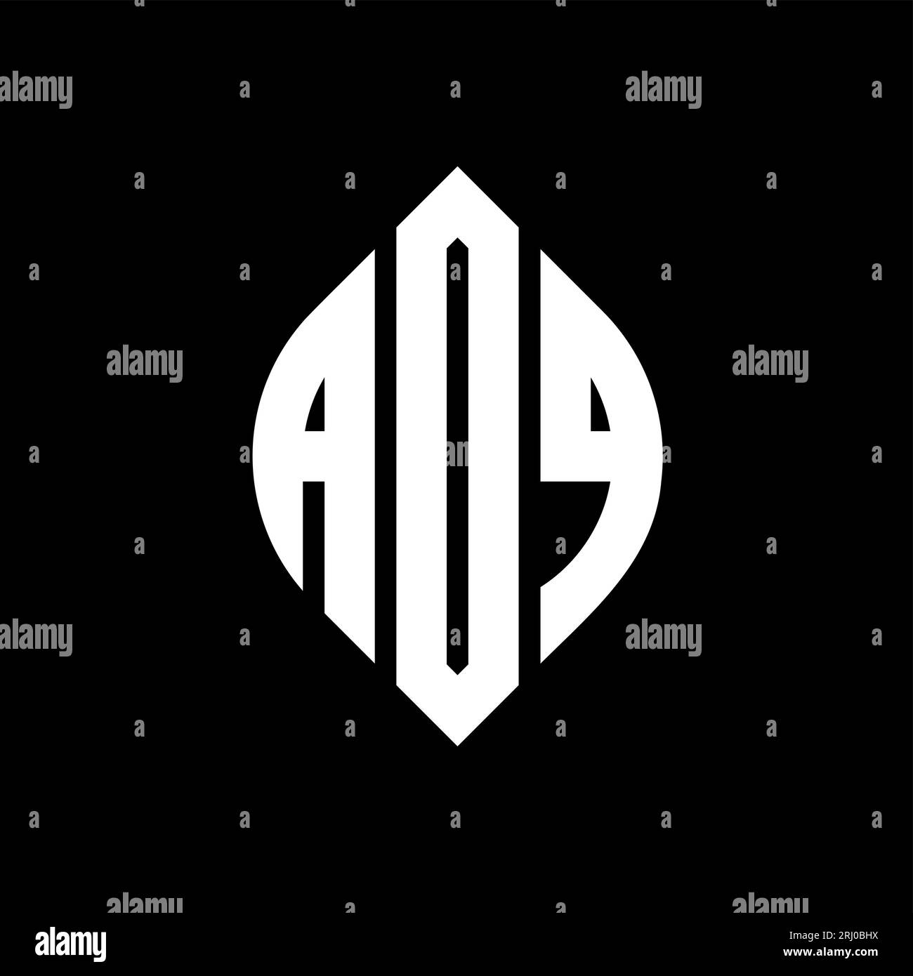 AOQ circle letter logo design with circle and ellipse shape. AOQ ...