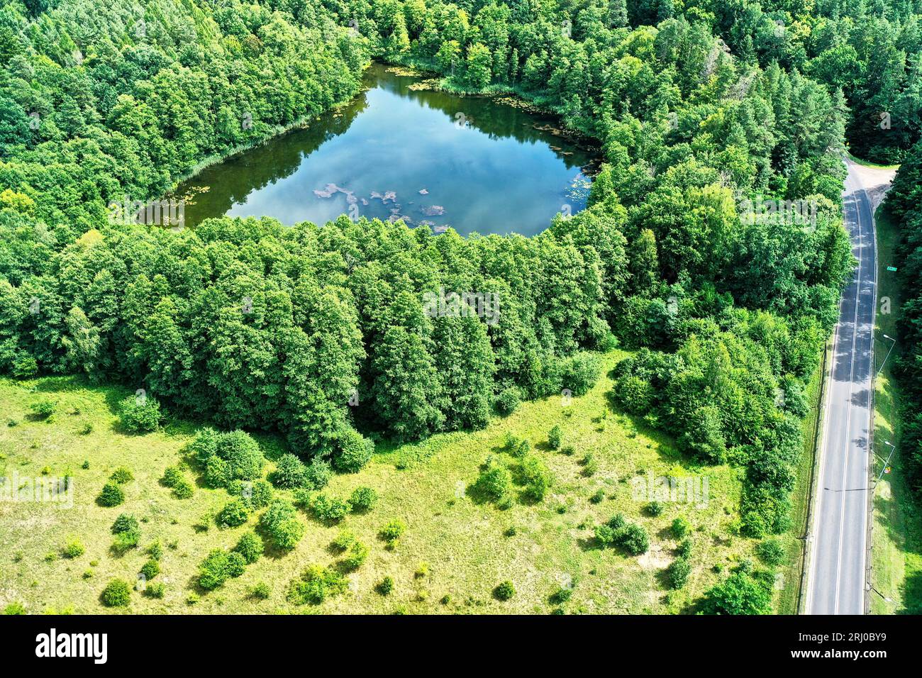 Aerial view of empty road hi-res stock photography and images - Alamy